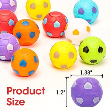 AZEN 96 Pcs Soccer Party Favors for Kids 4-8 8-12, Mini Fidget Spinners Soccer Ball Toys, Goodie Bags Stuffers for Birthday Party, Treasure Box Toys for Classroom, Return Gifts for Kids - Image 4