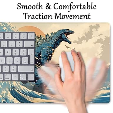 ProbTis Japanese Mouse Pad, Kanagawa Great Wave Mouse Pad, XXL Anime Gaming Keyboard Mat, Stitched Edges Rubber Base, XXL Big Extended Desk Protector for Home Office, 35.4”x15.7” (Sea Wave - Monster) - Image 7