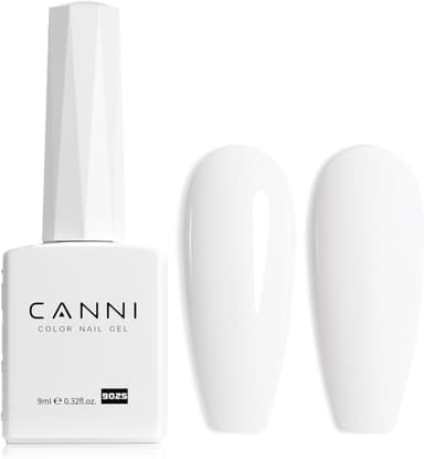 CANNI White Gel Nail Polish, 1Pcs Pure White Gel Polish Color High Gloss Soak Off U V Nail Manicure Salon DIY - Image 2
