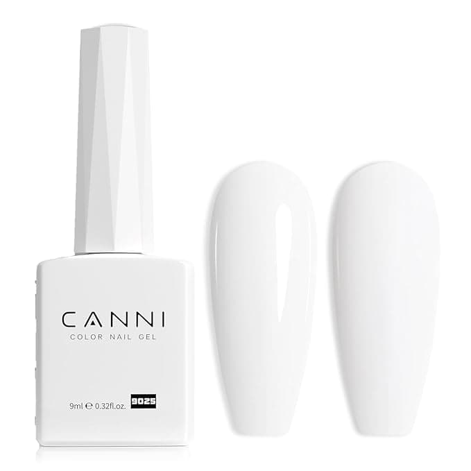 CANNI White Gel Nail Polish, 1Pcs Pure White Gel Polish Color High Gloss Soak Off U V Nail Manicure Salon DIY - Image 1