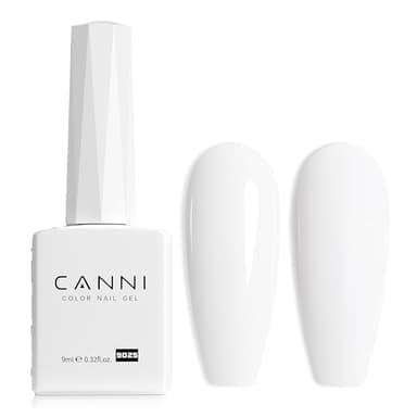 CANNI White Gel Nail Polish, 1Pcs Pure White Gel Polish Color High Gloss Soak Off U V Nail Manicure Salon DIY - Image 1