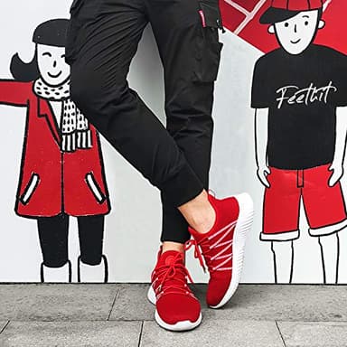Feethit Mens Slip On Running Shoes Breathable Lightweight Comfortable Fashion Non Slip Sneakers for Men Red Size 11 - Image 6
