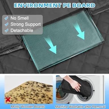 Kytely Back Seat Extender for Dogs,Hard Bottom Dog Car Seat Cover for Back Seat Support 400lb, Waterproof Dog Car Hammock Travel Bed for Car SUV Truck - Image 4
