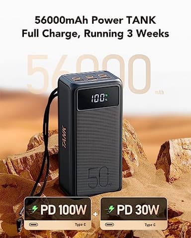 Power Bank 56000mah 100w Portable Charger Fast Charging Power Tank USB C with Emergency LED Flashlight Large Capacity External Battery Pack for iPhone Samsung Laptop for Outdoor Camping Travel - Image 3