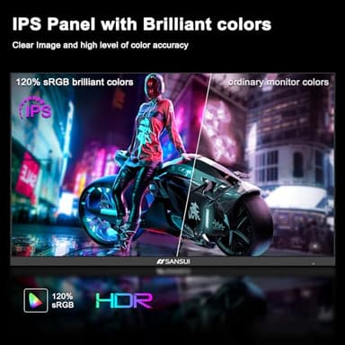 SANSUI 27 Inch WQHD 2560 x 1440 IPS Gaming Monitor, 180Hz 1ms Computer Monitor, DP 1.2 x2 | HDMI 2.0 x2 | VESA Mount, 120% sRGB HDR Eye Care Metal Stand (DP Cable Included) - Image 5