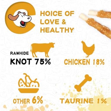PAWUP Dog Treats Chicken Wrapped Rawhide Sticks Long Lasting Dog Chews, Natural Snacks for Medium Large Dogs w/Taurine,12.5 oz - Image 3