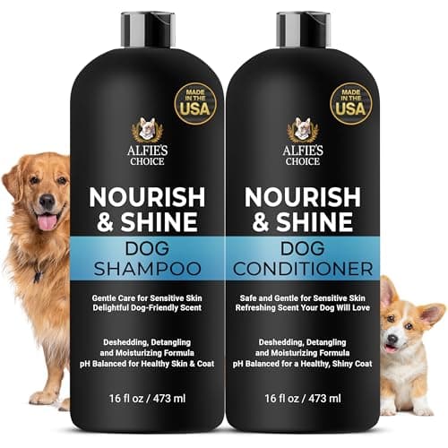 Dog Shampoo and Conditioner Set for Itchy Skin, Allergies & Odor – 2-in-1 Calming Formula with Lavender, Rosemary & Biotin – Moisturizing & Detangling – Safe for Puppies & All Breeds – 16 oz x 2 - Image 1