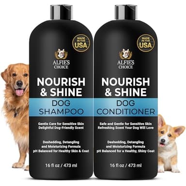 Dog Shampoo and Conditioner Set for Itchy Skin, Allergies & Odor – 2-in-1 Calming Formula with Lavender, Rosemary & Biotin – Moisturizing & Detangling – Safe for Puppies & All Breeds – 16 oz x 2 - Image 1
