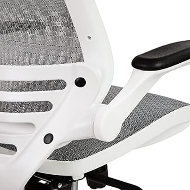 Flash Furniture Waylon Mid-Back Swivel Office Chair with Adjustable Foot Ring and Seat Height, Ergonomic Mesh Chair with Armrests, Gray/White - Image 10