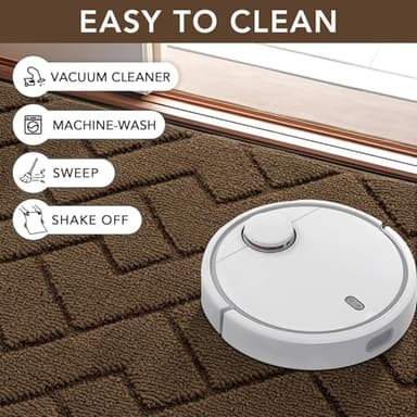 hicorfe Front Door Mat Outside Entrance,24"x35" Absorbent Muddy Dirt Resist Welcome Door Mats Outdoor Indoor,Stain and Fade Resistant,Non Slip Backing Entry Mat Doormat for Entryway (Dark Brown) - Image 7