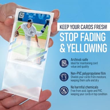 Premium Penny Sleeves for Trading Cards | Soft Trading Card Sleeves for Baseball Cards, Ultra Clear Plastic Pro Sports Card Sleeve, Football, MTG Collector Sleeve (Standard + Thick Options Available) - Image 6