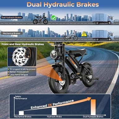 Tamobyke T16 Electric Bike for Teens & Childs, 1000W Motor 48V15.6Ah Removable Battery, 30MPH Off-Road Electric Bicycle,16"Fat Tire Ebike for Kids, 7-Speed,Dual Hydraulic Brakes, Fits Riders 5'0"-5'7" - Image 6