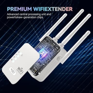 WiFi Extender, 2025 Fastest WiFi Booster,WiFi Extenders Signal Booster for Home, WiFi Repeater with Ethernet Port Covers up to 9880sq. ft and 55 Devices-Medium-2.4GHZ - Image 4