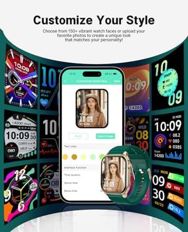 SOUYIE Smart Watch for Men Women Android iPhone, with Bluetooth Call(Answer/Make Call) 2024, 2.04" Fitness Tracker IP68 Waterproof, 136+ Sports, Heart Rate Blood Oxygen Sleep Monitor - Image 7