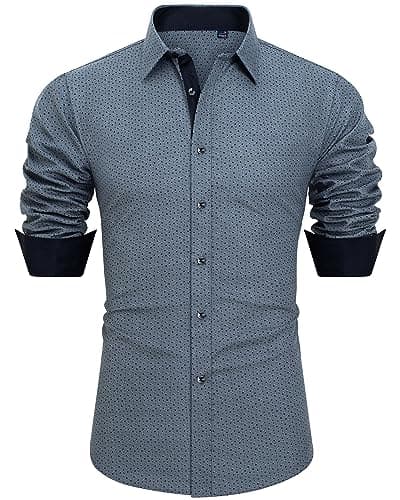 J.VER Men's Printed Dress Shirts Casual Long Sleeve Stylish Button Down Shirt - Image 1