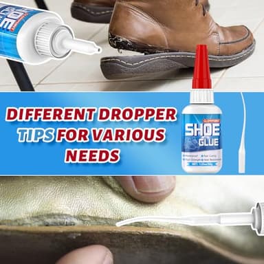 GLOWPOINT 35g Shoe Glue, Instant Shoe Glue Sole Repair, Clear Strong Adhesive for Sneakers, Boots, Leather, Heels and More, with Sanding Stick, Elastic Bands & Precision Droppers, Waterproof - 1 Pack - Image 3