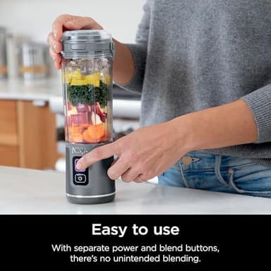 Ninja Blast Portable Blender & Accessories, Cordless, 18oz. Vessel, Personal Blender for Shakes & Smoothies, Leakproof Lid & Sip Spout, USB-C Cord, Dishwasher Safe Parts, BPA Free, Grey, CL155AGY - Image 6