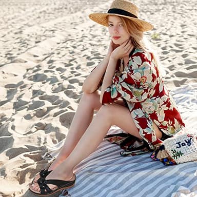 Ecetana Sandals for Women Wedge Shoes: Slip On Dressy Summer Comfortable Slides Sandals Lightweight Memory Foam Platform Shoes - Image 2