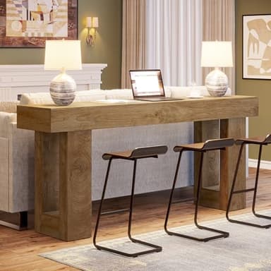 Tribesigns 63-Inch Long Console Table, Wooden Rectangular Sofa Table Behind The Couch, Farmhouse Entryway Table for Entrance, Hallway, Living Room (Natural) - Image 6