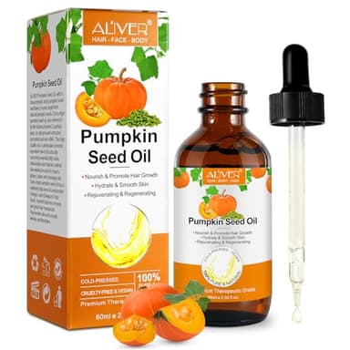 Pumpkin Seed Oil 2.02Fl Oz, Pure Cold Pressed Pumpkin Seed Oil for Dry Damaged Hair Growth, Moisturizing Scalp, Nourishment for All Hair Types - Image 1