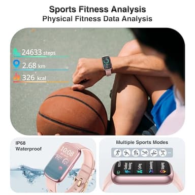 Fitness Tracker, Health Smart Watches for Women Men with 24/7 Heart Rate/Blood Pressure/Blood Oxygen Monitor, Sleep Tracker, Calories & Pedometer, IP68 Waterproof Activity Trackers for Android&iPhone - Image 6