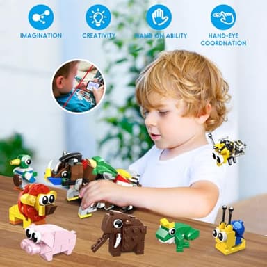 HOGOKIDS 30 Packs Party Favors for Kids - 867PCS Animals Building Blocks Sets for Classroom Prizes Goodie Bag Fillers Stocking Stuffers Birthday Valentines Easter Gifts for Kids Boys Girls 6+ - Image 3
