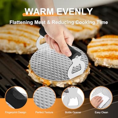 30pcs Griddle Accessories Kit for Blackstone Professional Flat Top Grill Tools, BBQ Spatula Gift Set with Basting Cover, Burger Press, Meat Injector, Thermometer, Tongs for Camping Backyard Teppanyaki - Image 3