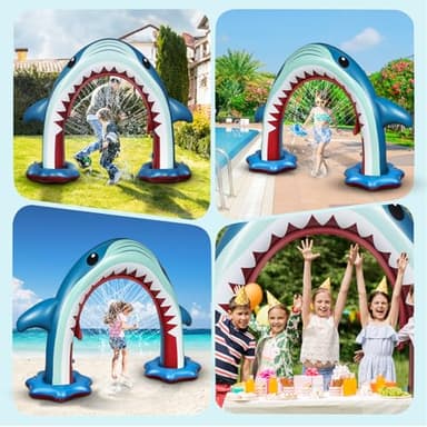 Anpro Giant Shark Sprinkler Kids Inflatable Water Toy Summer Outdoor Play Sprinkler - Image 7