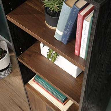 Sauder Canton Lane Industrial 3-Shelf Bookcase with Door/Book Shelf, Brew Oak Finish - Image 8