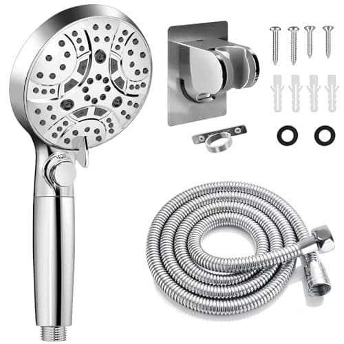 WATFIGBY RV Shower Head with Hose, Shower Head with Handheld, 10 Modes High Pressure Shower Heads for Home/RV/Camper/Travel Trailer, Handheld Shower Head Holder and Extra Long 5ft Stainless Steel Hose - Image 1