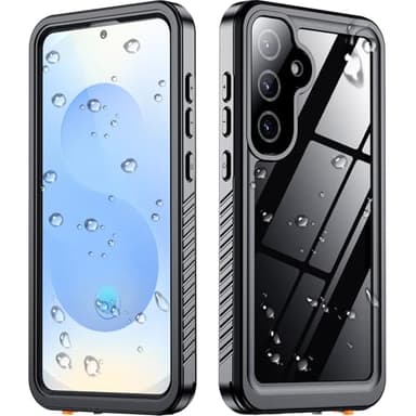 SPIDERCASE Only Designed for Samsung Galaxy S25 Case Waterproof,Built-in [ Screen + Camera Lens Protector][IP68 Underwater] Full Protection Heavy Duty Shockproof Anti-Scratched Phone Case,Black - Image 1
