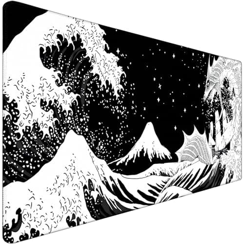 TEDNETGO Extra Large Mouse Pad, Gaming Mouse Pad, Waterproof Extra Large Mousepad with Stitched Edges, Non-Slip Base Keyboard Pad for Gamer, Office & Home, 31.5 x 15.8, Dragon - Image 1