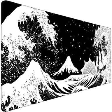 TEDNETGO Extra Large Mouse Pad, Gaming Mouse Pad, Waterproof Extra Large Mousepad with Stitched Edges, Non-Slip Base Keyboard Pad for Gamer, Office & Home, 31.5 x 15.8, Dragon - Image 1