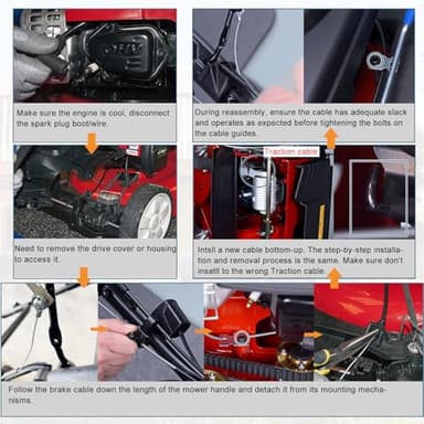 Quanaoo Brake Cable 133-1998 for Toro 30" Timemaster Lawn Mower Blade Engagement Cable Replacement fits 21199 21200 20976 20978 Replaces 115 8439 Walk Behind Lawnmower Brake Cable Parts - Image 7