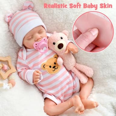SPICIMOMO Realistic Reborn Baby Dolls Girl - Lifelike Real Life Full Body Vinyl 18 Inches Baby Doll That Looks Real, Gift for Toddlers Kids 3+ - Image 4