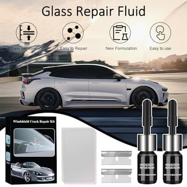 CAIJINEW Windshield Crack Chip Repair Kit: 2 Bottles Quick Fix Car Windows Glass Tool Used for Scratches Star Shaped - Image 7