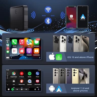 Crazygol Wireless CarPlay Adapter, Car Play Adapter with Netflix/YouTube/TF Card Plug & Play Dongle Support, USB Dongle for Android Auto from 2015&iPhone iOS10+ - Image 4