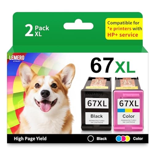67XL Ink Cartridges Black/Color Combo Pack Replacement for HP Ink 67 67XL HP Printer Ink for DeskJet 2755e 2855e 2700 2800e 4100 4255e 4155e 2700e 2734e Envy 6055e 6000 6455e 6400 Printer Ink HP 67 - Image 1