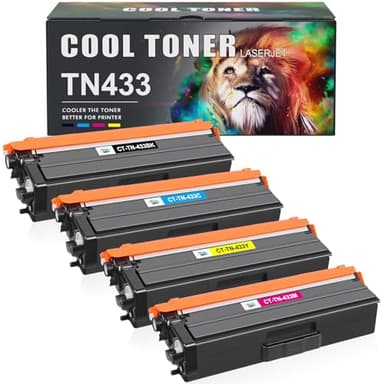 Cool Toner Compatible Toner Cartridge Replacement for Brother TN433 TN-433 TN431 Brother HL-L8360Cdw MFC-L8900Cdw HL-L8260Cdw MFC-L8610Cdw HL-L8360Cdwt Printer Ink (Black Cyan Magenta Yellow, 4 Pack) - Image 1