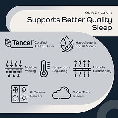 Olive + Crate Tencel Eucalyptus Cooling Duvet Cover Set - Hypoallergenic, Lyocell Tencel Duvet Cover - Soft, Temperature Regulating with Hidden Button Closure & Corner Ties - King Size [Barely Pink] - Image 2