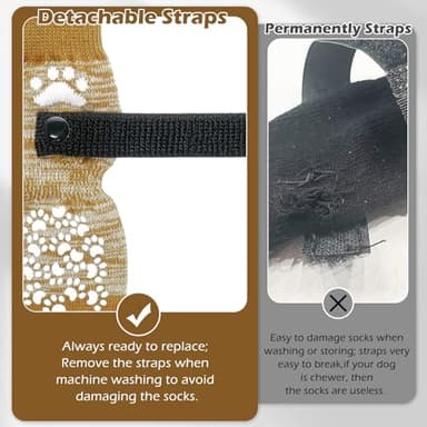 EXPAWLORER Anti Slip Dog Socks to Prevent Licking Paws, Dog Shoes for Hot Pavement, Dog Booties for Small Medium Large Senior Dogs, Traction Control Boots & Paw Protectors for Hardwood Floors - Image 4