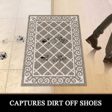 HEBE Indoor Door Mat 24''x36'' Non Slip Front Door Welcome Mats Washable Shoe Mats Dirt Trapper for Entryway Low Profile Kitchen Carpet for Entrance Hallways Entrance Mat for Dogs - Image 5