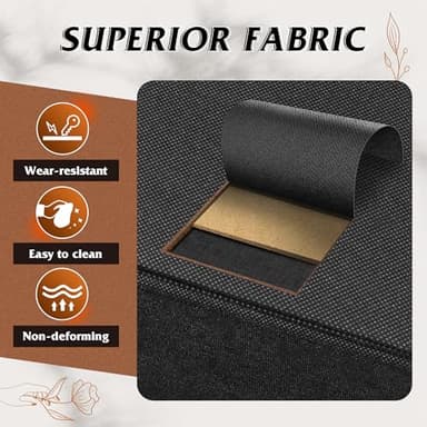 WLIVE Dresser with 3 Drawers, Fabric Nightstand, Organizer Unit, Storage Dresser for Bedroom, Hallway, Entryway, Closets, Sturdy Steel Frame, Wood Top, Easy Pull Handle, Charcoal Black - Image 8