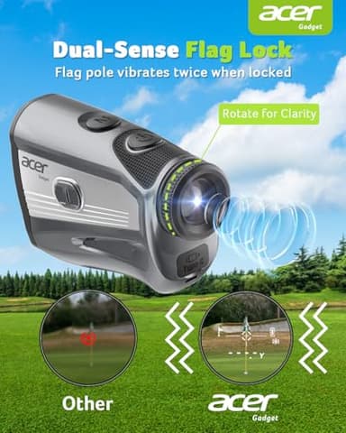 Acer Golf Rangefinder with Slope - 1200 Yards Laser Range Finder for Hunting, 6X Magnification Rangefinders Golf with Flag Pole Locking Vibration, Rechargeable Magnetic Golfing Gift for Men - Image 5