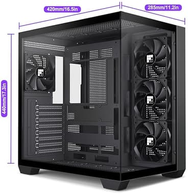 FOIFKIN F300 (2025) PC Case - Pre-Installed 4 No RGB Fan, ATX Mid-Tower Gaming PC Case, 270° Panoramic Glass with Type-C, FOIFKIN (Black) - Image 10