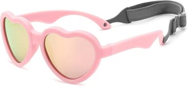 COASION Baby's First Sunglasses with Strap, Unbreakable Polarized Newborn Infant Heart Sunglasses for Ages 0-24 Months - Image 1