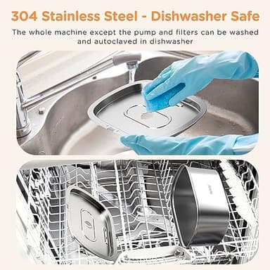 Cat Water Fountain Stainless Steel: 3.2L/108oz Pet Foundatin Water Bowl for Cats Inside Automatic Dog Drinking Dispenser Dish Animal Feeding & Watering Supplies Waterfall with 1 Replacement Filter - Image 5