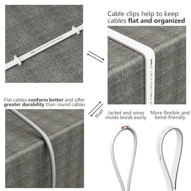 Jadaol Cat 6 Ethernet Cable 150ft (45.72m), Outdoor & Indoor, 10Gbps Support Cat 8 Cat 7 Network, Long Flat Internet Lan Patch Cord, Cat6 High Speed Weatherproof Cable for Router, Modem, Switch, White - Image 5