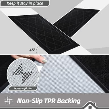 BEQHAUSE Dirt Trapper Door Mat 24" x 36", Doormat Non-Slip Entryway Rugs Washable, Dog Door Mat Stain Resistant and Absorbent Welcome Floor Mat for Front Back Door, Muddy Wet Shoes & Paws, Black - Image 5