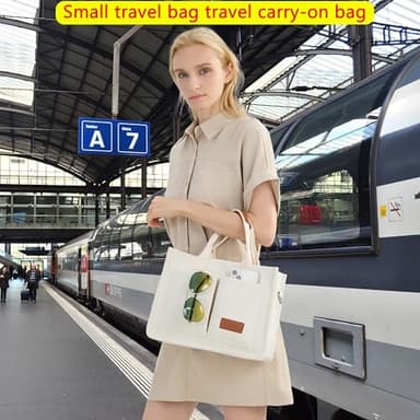 Tote Bag for Women With Compartments and Pockets,Large Canvas Tote Women's Purse Crossbody Bags Work Laptop Book Bag Top Handle Satchels Handbags Shoulder Bag for Travel Nurse Teacher Church Gym Beach - Image 8